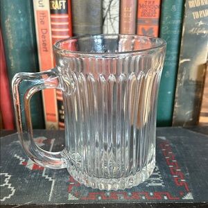 Clear Ribbed Glass Mug